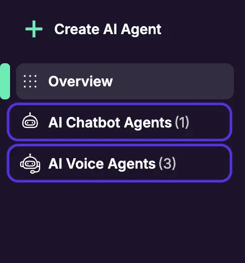 sidebar agent categories