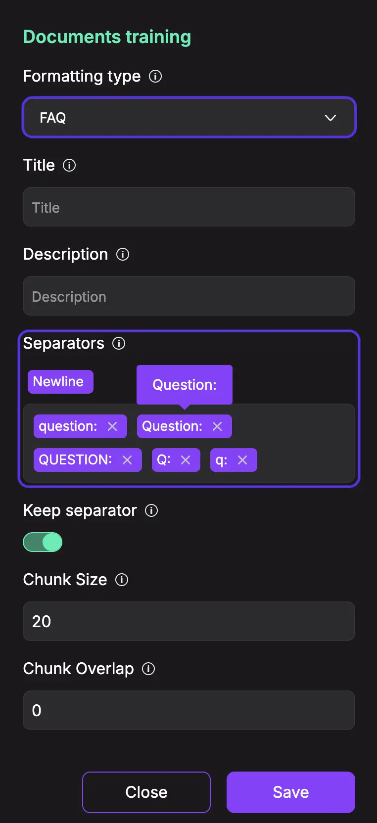 FAQ file settings