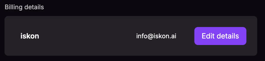 Billing info overview