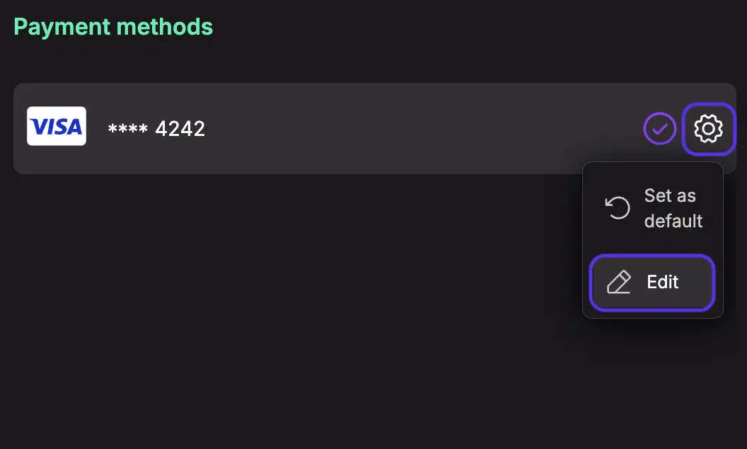 Payment Method add