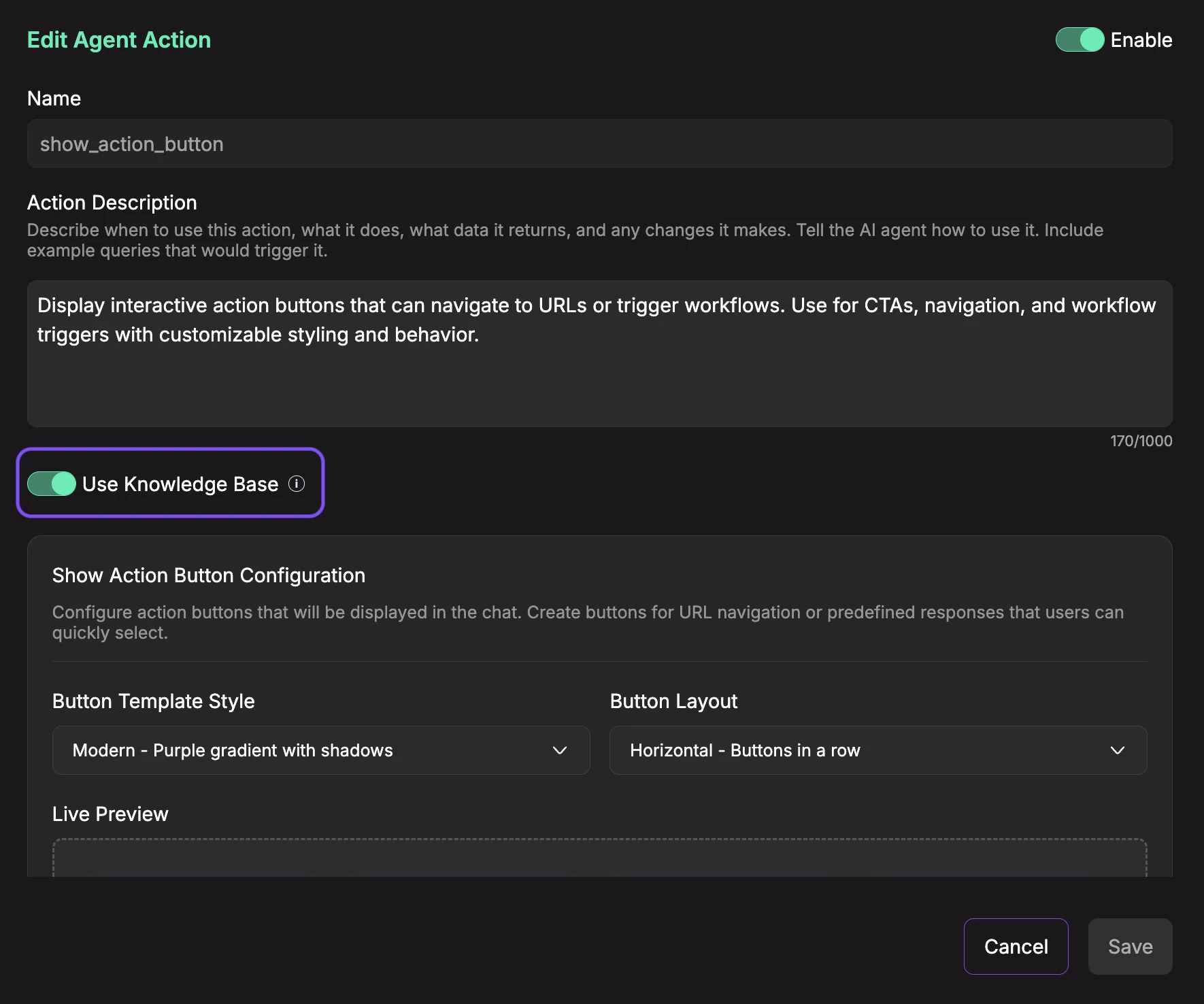 Show Action Button Description