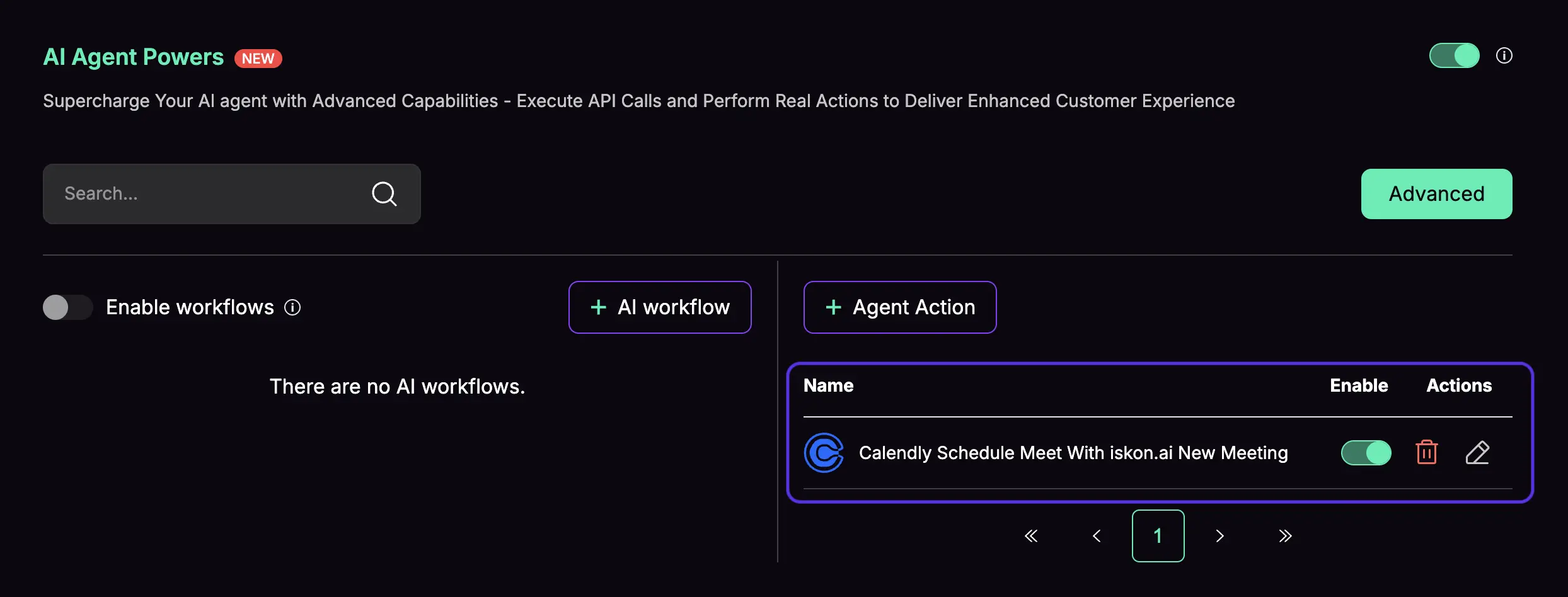Calendly action successfully added