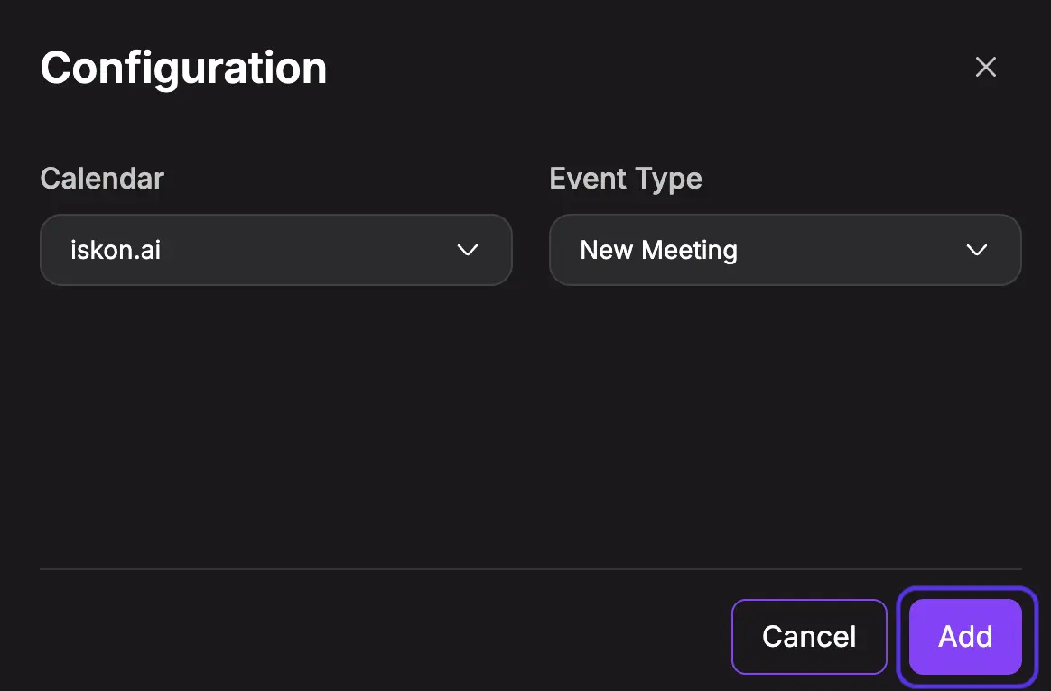 Calendly configuration settings