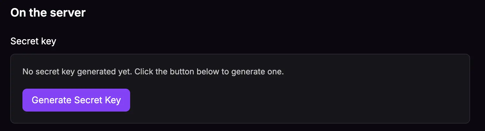 generate secret key