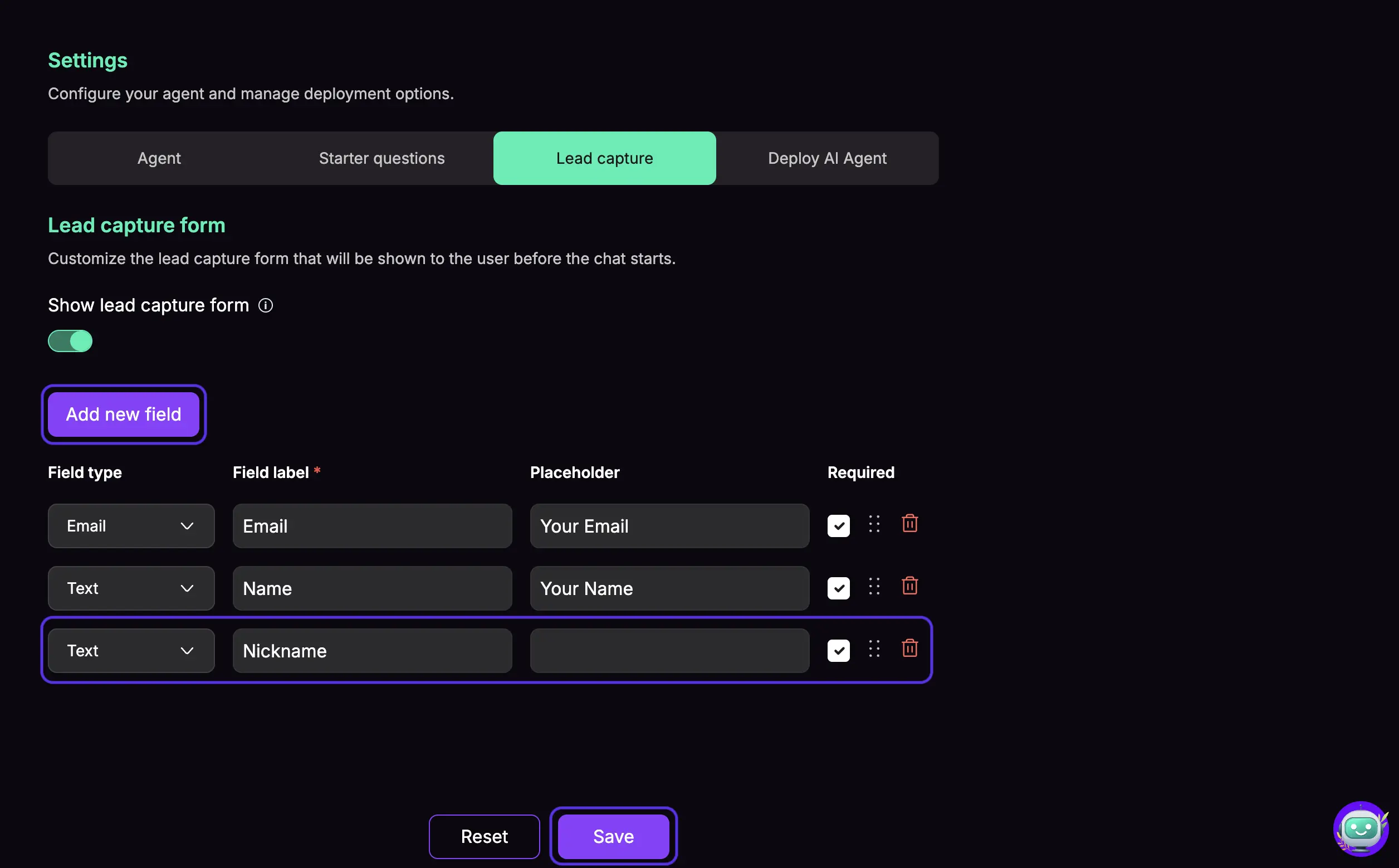 Lead capture add