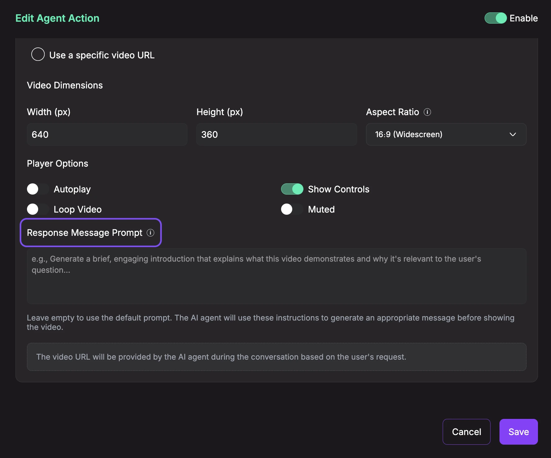 Response Message Prompt