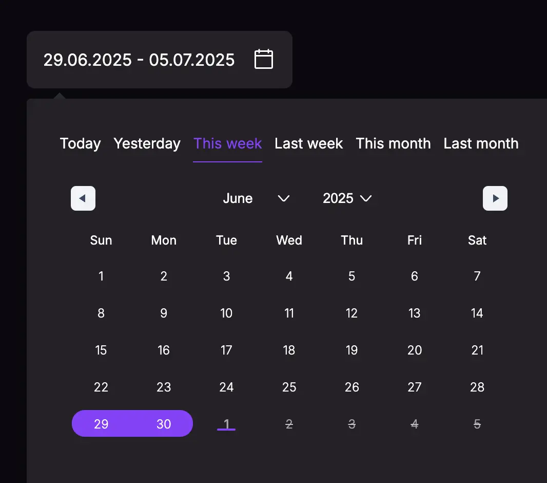 Date range picker
