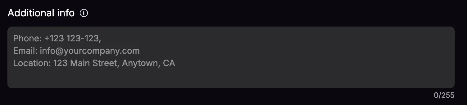 company name settings