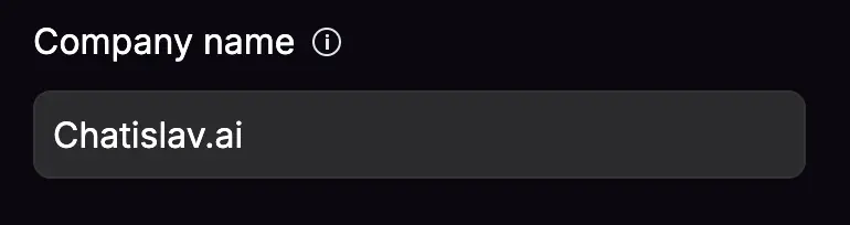 company name settings